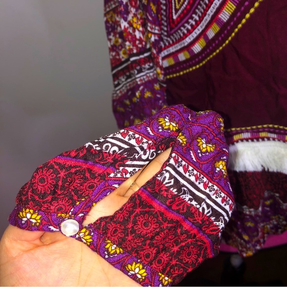 Aztec Print Embroidered Fringe Cardigan - Picture 3 of 5